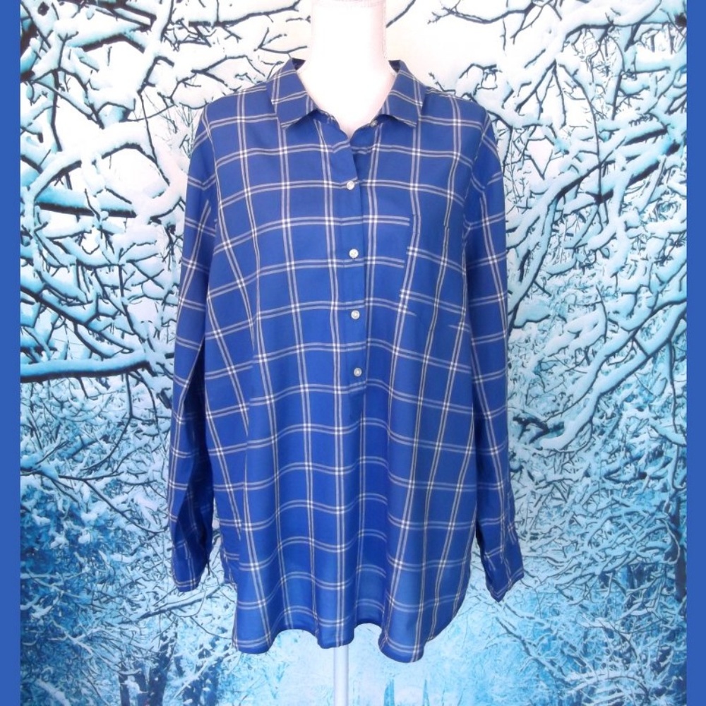 Old Navy Lightweight Plaid Button Down Shirt XXL